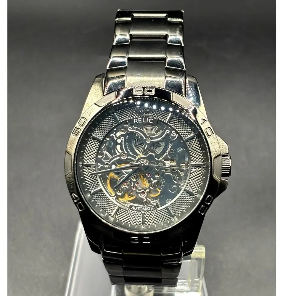 Relic by Fossil Brennan ZR11853 Automatic Skeleton Gunmetal Men’s Watch